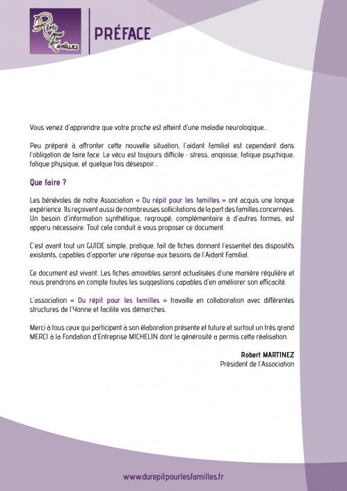 Mot du president